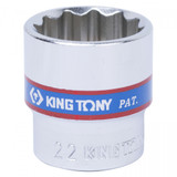KING TONY Головка торцевая стандартная двенадцатигранная 3/8", 22 мм