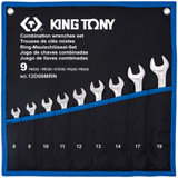 KING TONY Набор комбинированных ключей, 8-19 мм, чехол из теторона, 9 предметов
