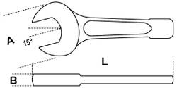 GARWIN Ключ рожковый ударный короткий 75 мм