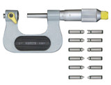 ASIMETO Микрометр для измерения резьбы со сменными губками 0,01 мм, 0-25 мм