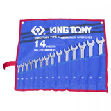 KING TONY Набор комбинированных ключей, 8-24 мм, чехол из теторона, 14 предметов