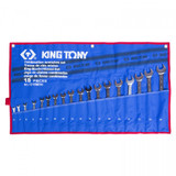 KING TONY Набор комбинированных ключей, 6-24 мм чехол из теторона, 18 предметов