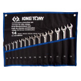KING TONY Набор комбинированных ключей, 6-16 мм, чехол из теторона, 14 предметов