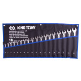 KING TONY Набор комбинированных ключей, 6-24 мм, чехол из теторона, 18 предметов