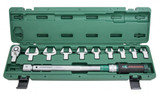 JONNESWAY Ключ динамометрический 1/2" со сменными рожковыми насадками 13-30 мм и приводом, 40-200 мм