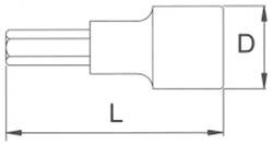 Licota Головка торцевая с шестигранной вставкой 1/4" 7мм