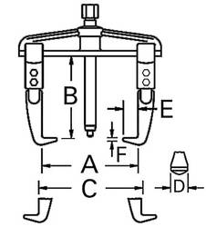 Licota Съемник с двумя захватами американского типа 160х150мм
