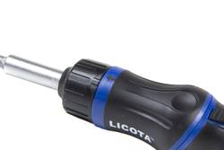Licota Набор отвертка трещоточная с поворотной ручкой и сменными вставками 1/4", 8 пр.