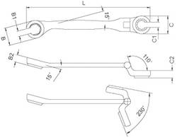 Licota Ключ разрезной с полукарданом 14х14 мм