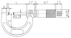 ASIMETO Микрометр со скобой 0,01 мм, 75-100 мм