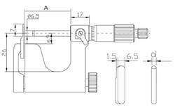 ASIMETO Микрометр со сменной пяткой 0,01 мм, 0-25