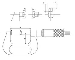 ASIMETO Микрометр с измерительными губками 0,01 мм, 25-50 мм