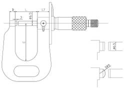 ASIMETO Микрометр циферблатный 0,01 мм, 0-25 мм, плоская пятка