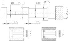 ASIMETO Микрометр для измерения внутренних канавок 0,01 мм, 13 мм, 0-25 мм