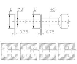ASIMETO Микрометр для измерения внутренних канавок 0,01 мм, 13 мм, 25-50 мм