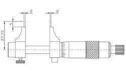 ASIMETO Двухточечный микрометрический нутромер нониус 0,01 мм, 125-150 мм
