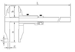 ASIMETO Штангенциркуль нониусный с ножевидными измерительными губками 0,05 мм, 0-300 мм