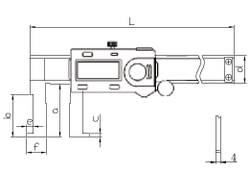 ASIMETO Штангенциркуль цифровой для измерения внутренних канавок ABS 0,01 мм, 30-300 мм
