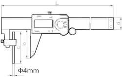 ASIMETO Штангенциркуль ABS для измерения толщины стен труб цифровой 0,01 мм, 150 мм