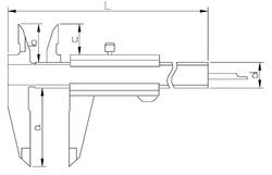 ASIMETO Штангенциркуль нониусный 0,05 мм, 0-150 мм / 0-6" глубиномер d1.8 мм