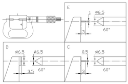ASIMETO Микрометр для измерения высоты обжима 0,01 мм, 50-75 мм, тип B