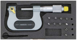 ASIMETO Микрометр для измерения резьбы в наборе со сменными губками 0,01 мм, 0-25 мм