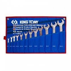 KING TONY Набор рожковых ключей, 6-32 мм , чехол из теторона, 12 предметов