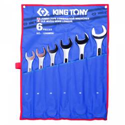 KING TONY Набор комбинированных ключей, 34-50 мм, чехол из теторона, 6 предметов