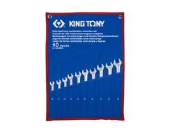 KING TONY Набор комбинированных удлиненных ключей, 10-19 мм, чехол из теторона, 10 предметов