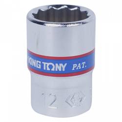 KING TONY Головка торцевая стандартная двенадцатигранная 1/4", 12 мм